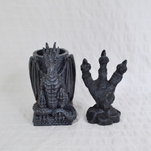 Grey dragon pen pot - dragon, holder