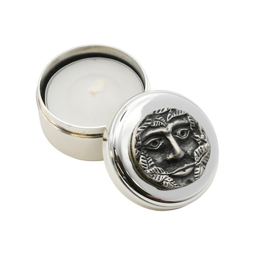 Green man pewter emblem - man,