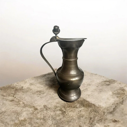 Vintage pewter lidded pot - pewter,